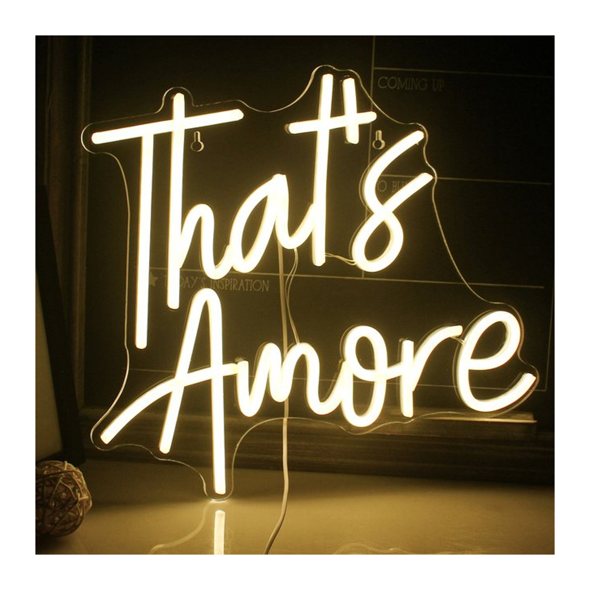 Wanxing Amore Neon LED Zeichen Gelb dimmbar USB-betrieben zur Wanddekoration für Hochzeiten und Schlafzimmer - Bild 1