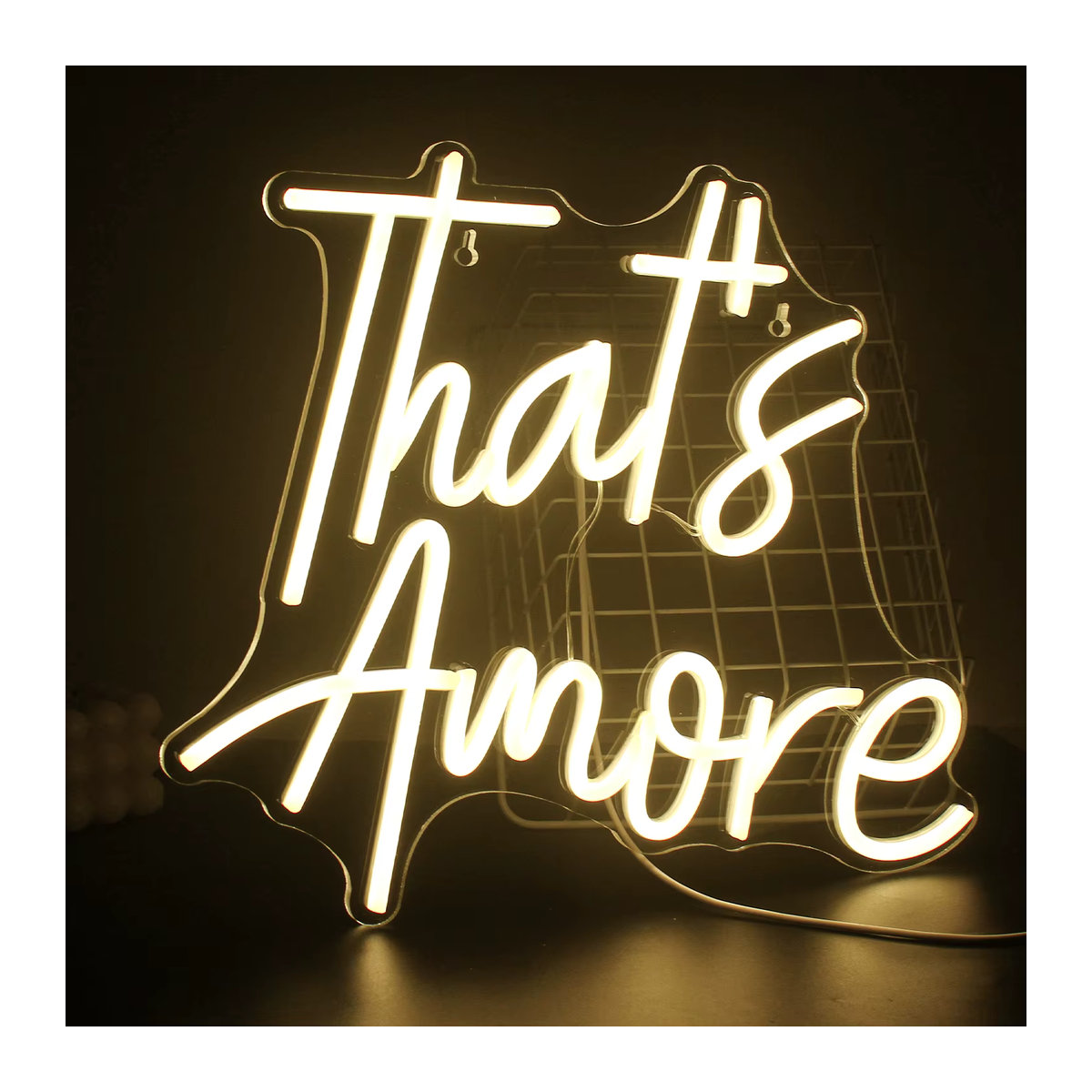 Wanxing Amore Neon LED Zeichen Gelb dimmbar USB-betrieben zur Wanddekoration für Hochzeiten und Schlafzimmer - Bild 3