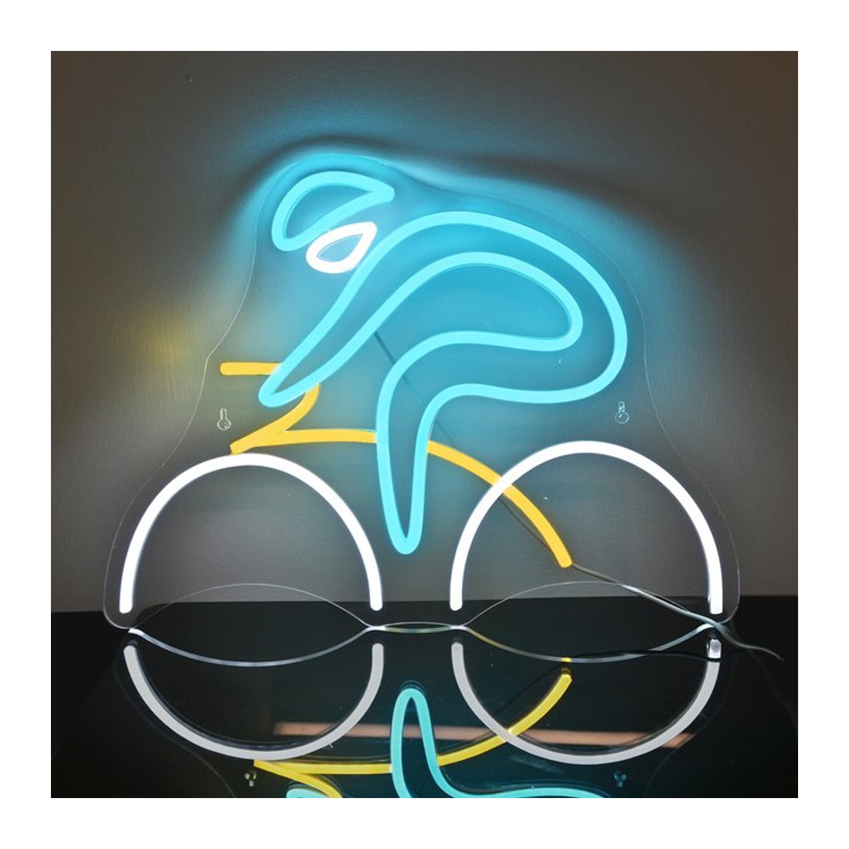Wanxing LED Fahrrad-Leuchtreklame in Bunt für die Wanddekoration, dimmbare moderne USB-Leuchte aus Kunststoff - Bild 1