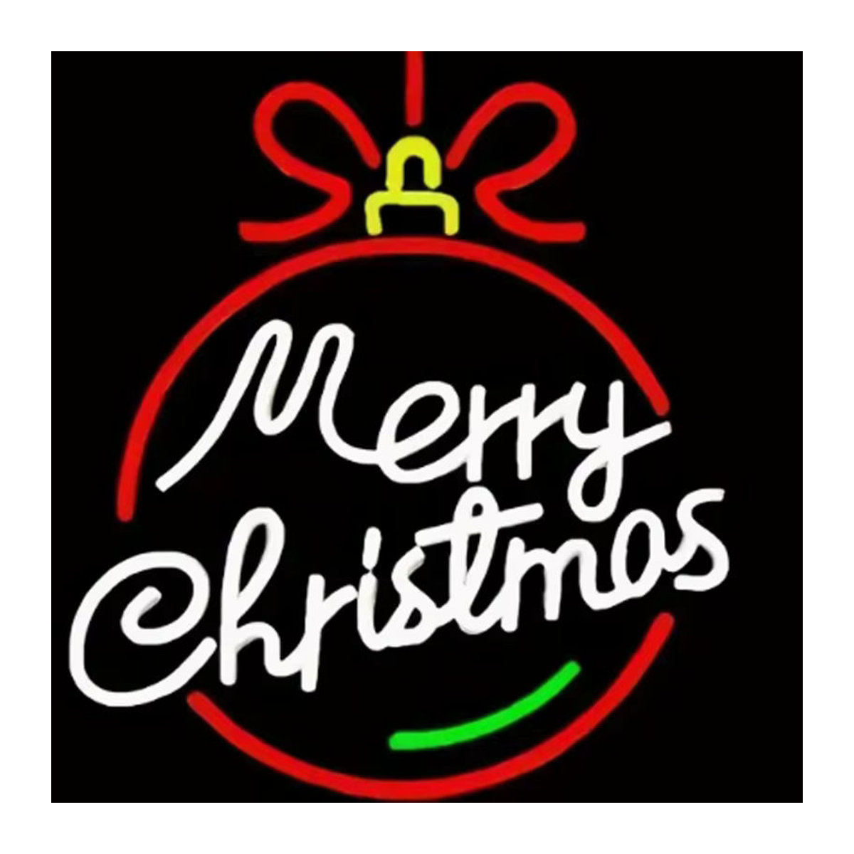 Wanxing LED Neonschild Frohe Weihnachten mit Glöckchen und Holly als bunte Wanddekoration - Bild 3