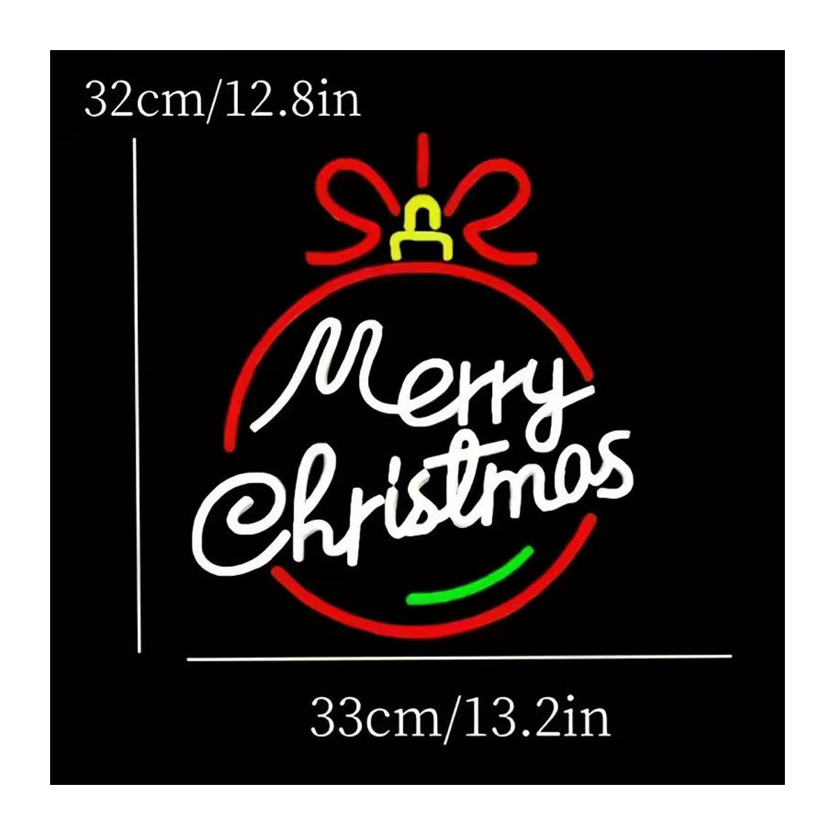 Wanxing LED Neonschild Frohe Weihnachten mit Glöckchen und Holly als bunte Wanddekoration - Bild 4