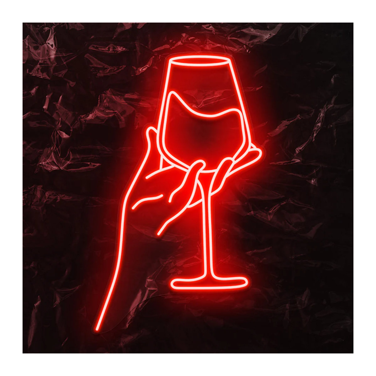 Wanxing LED Neonschild Rotweinglas Wanddekoration in Rot für Bar und Club - Bild 1