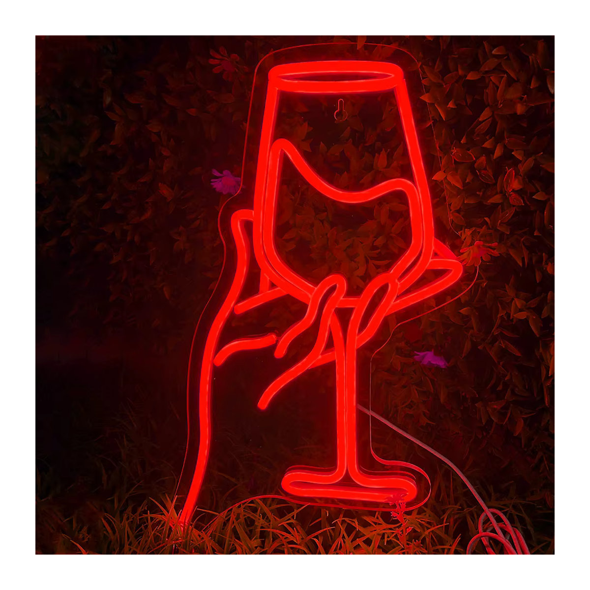 Wanxing LED Neonschild Rotweinglas Wanddekoration in Rot für Bar und Club - Bild 2