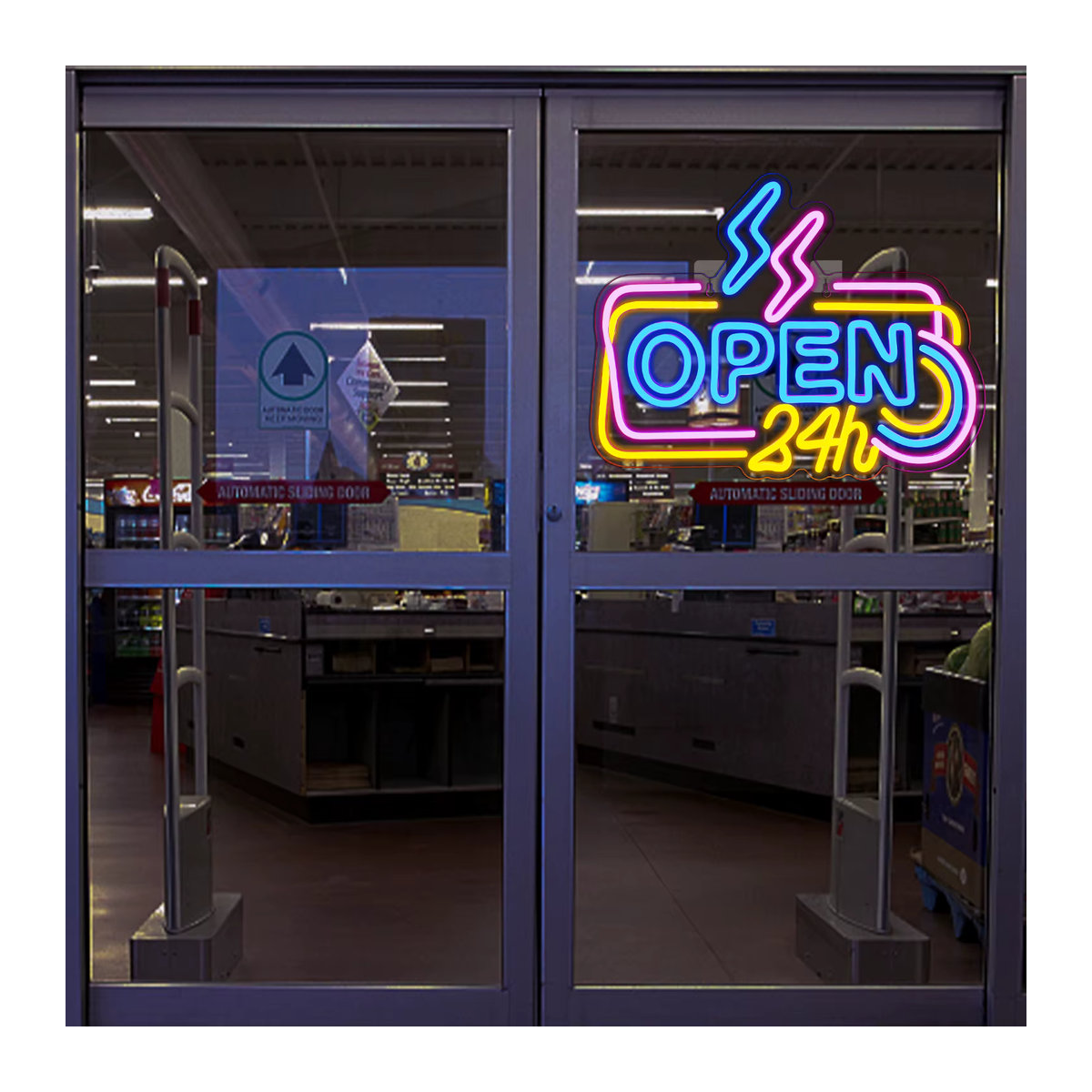 Wanxing Neon-LED-Schild Open 24 Stunden in Bunt, dimmbares Retro-Neonlicht mit USB-Betrieb zur Wandmontage für Bar, Café und Geschäft - Bild 6