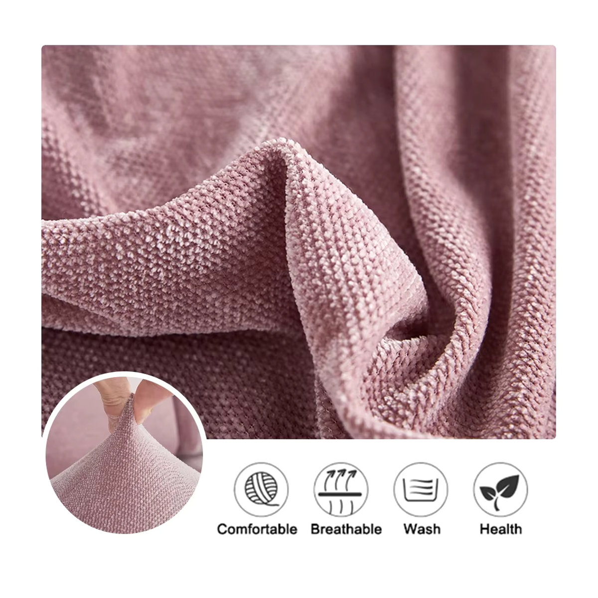 Waschbare L-Form Sofa Sitzkissen Abdeckung von Airldianer in Beige oder Rosa - Bild 3