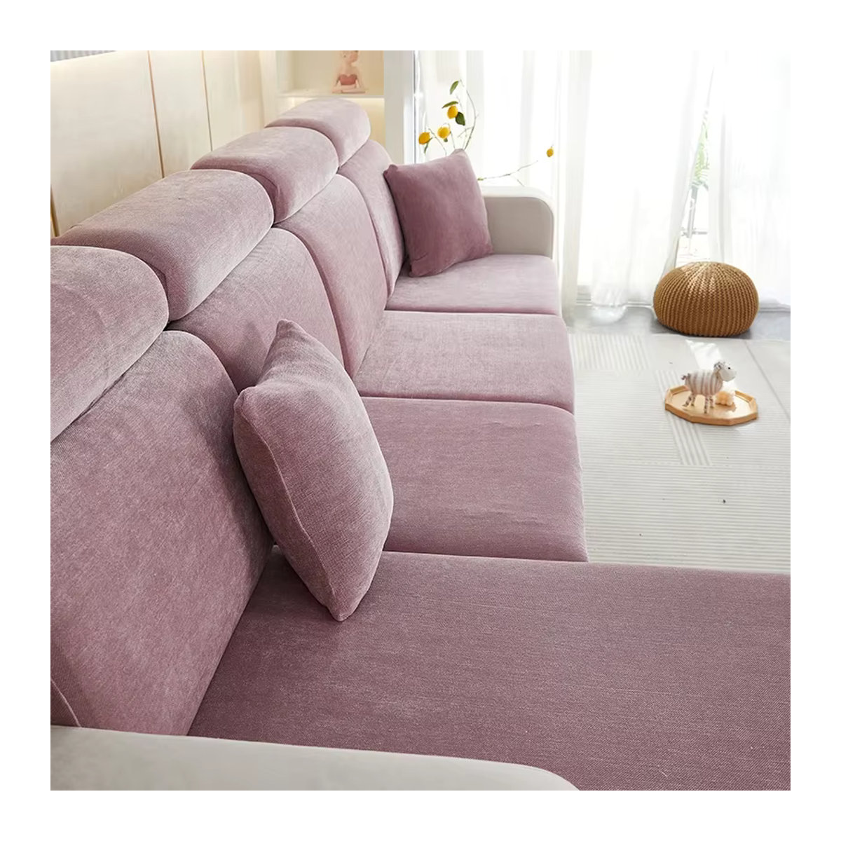 Waschbare L-Form Sofa Sitzkissen Abdeckung von Airldianer in Beige oder Rosa - Bild 5