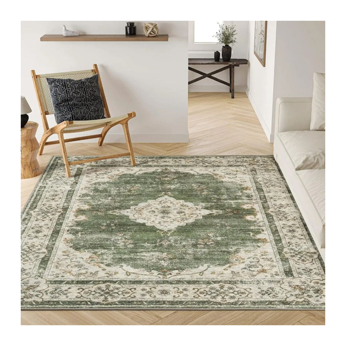Waschbarer Teppich aus der Grünen Kollektion von Karpetti für Wohnzimmer, Schlafzimmer oder Flur, B/T: 60 x 40 cm - Bild 1