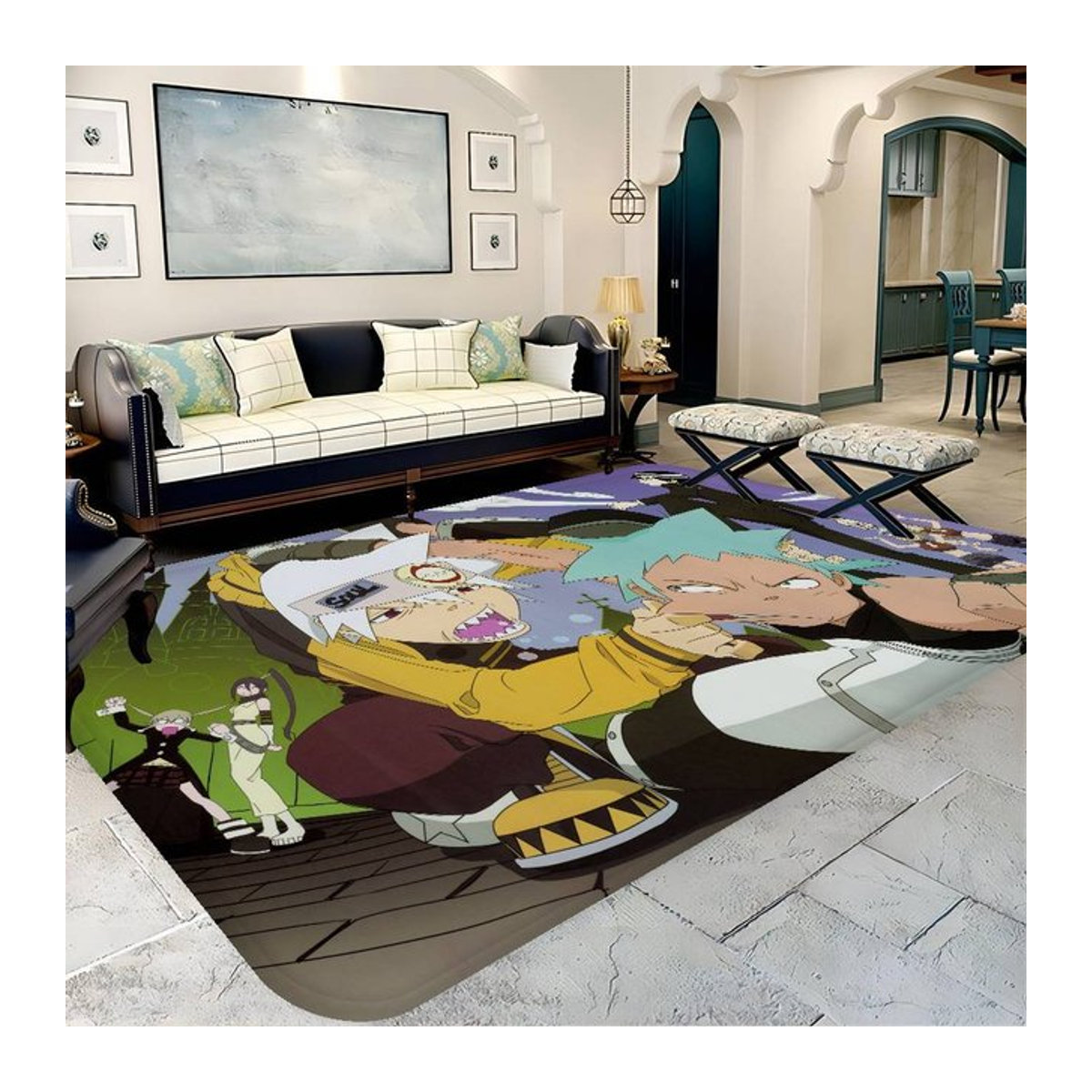 Waschbarer und rutschfester Anime Soul Eater Flurteppich von Potdemiel in Mehrfarbig - Bild 1
