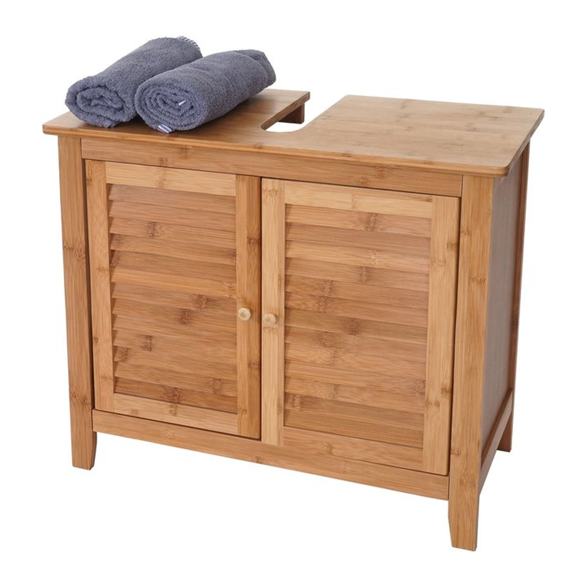 Waschbeckenunterschrank MCW-B18 aus Bambus in Braun, B/T/H: 60 x 30 x 67 cm - Bild 1