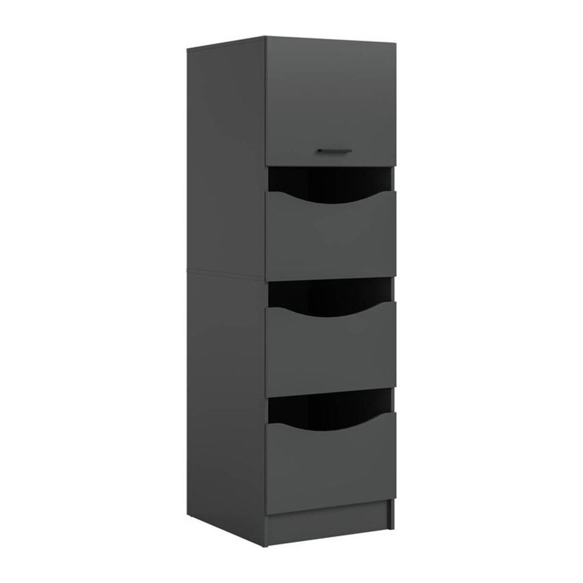 Wäscheschrank Free von xonox.home in Anthrazit, Modern, B/H/T: 60 x 196 x 68 cm - Bild 1