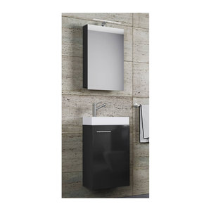 Waschplatz Slito 4-teilig in Schwarz und Weiß, B/H/T: ca. 41 x 69,5 x 22 cm