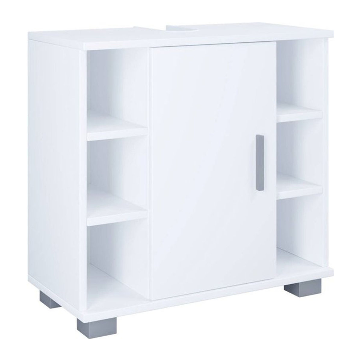 Waschtischunterschrank Zalo in Weiß aus Holzwerkstoff mit Drehtüren B/H/T: 30,4 x 57,7 x 60 cm - Bild 3