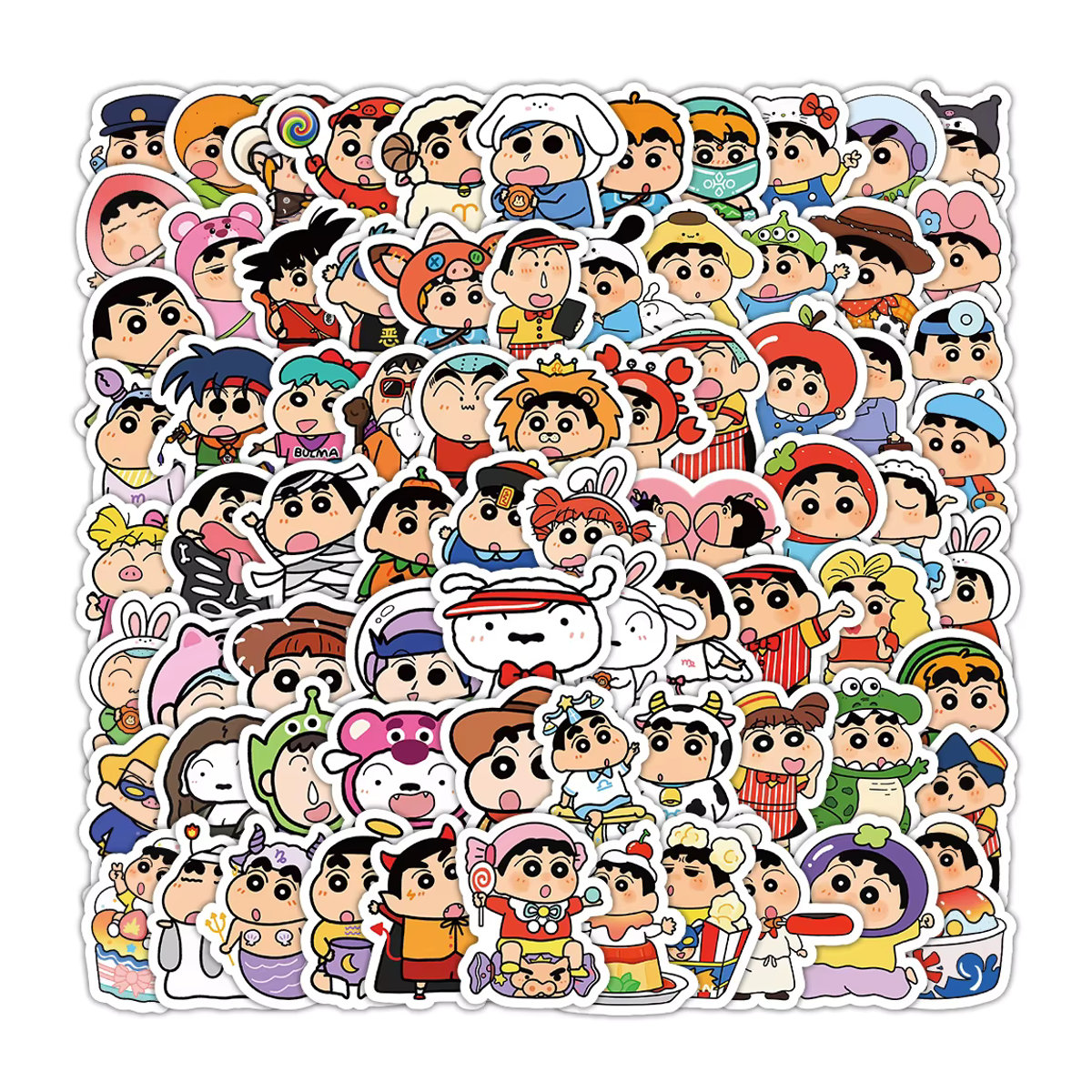 Wasserdichte Crayon Shin-chan Cartoon Aufkleber von Bandai für Kinder, mehrfarbig, Set mit 10 Stück - Bild 2