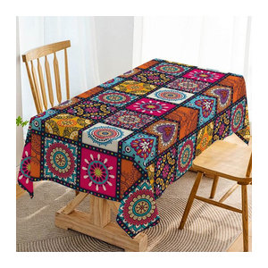 Wasserdichte Einweg-Tischdecke aus Polyester mit geometrischem Muster in Mehrfarbig