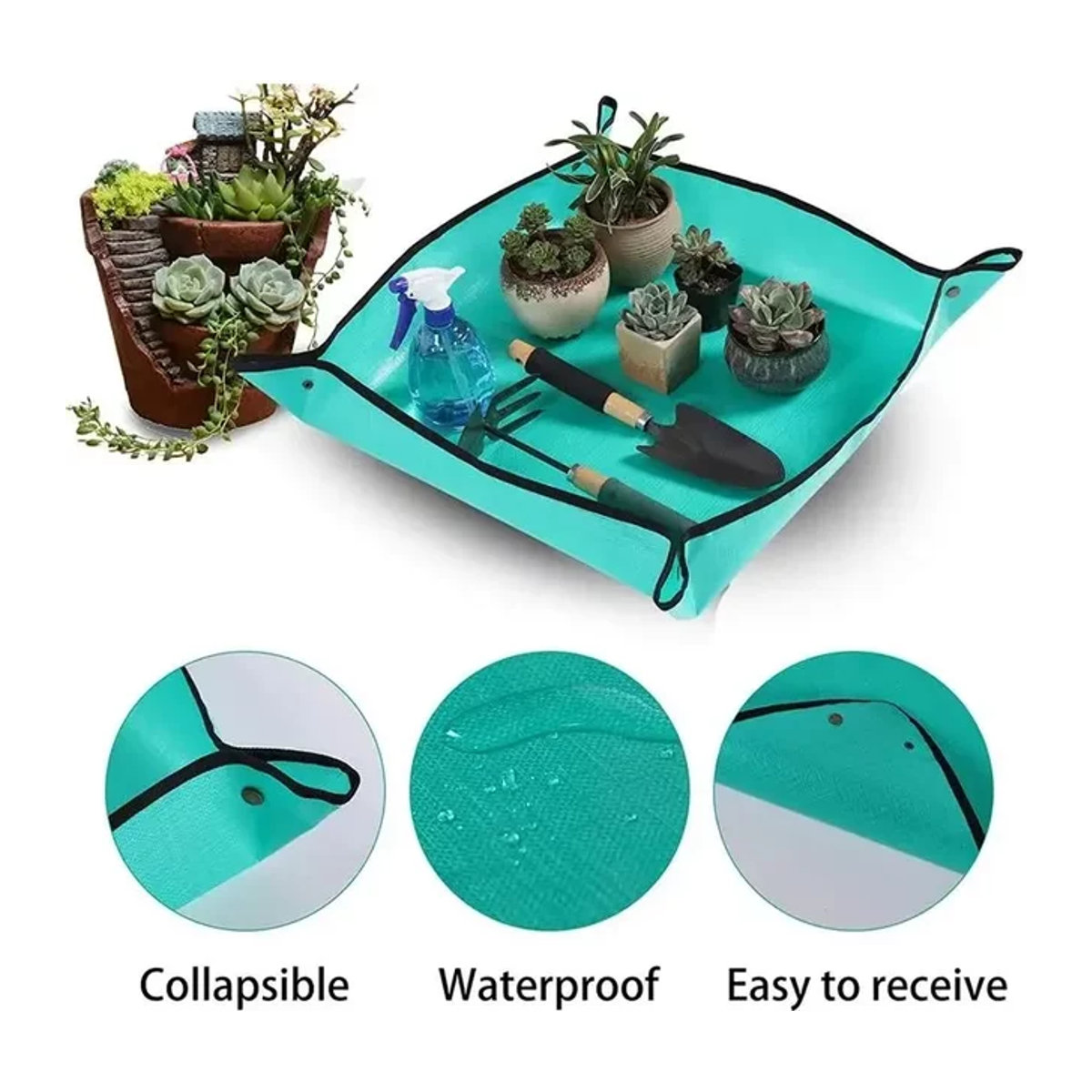 Wasserdichte Garten-Pflanzmatte aus PE zum Umtopfen von Blumentöpfen, faltbare Pflanzunterlage für die Gartenarbeit - Bild 1