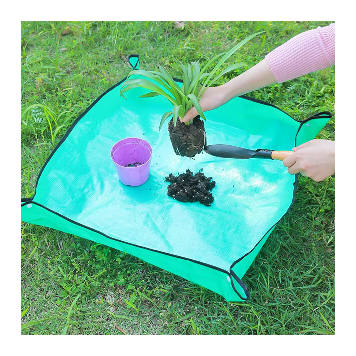Wasserdichte Gartenmatte aus PE zum Umpflanzen, faltbare und waschbare Pflanzenmatte für Topf-Tabletts, erhältlich in den Größen Breite: 50 cm, 66 cm, 75 cm oder 100 cm - Bild 2