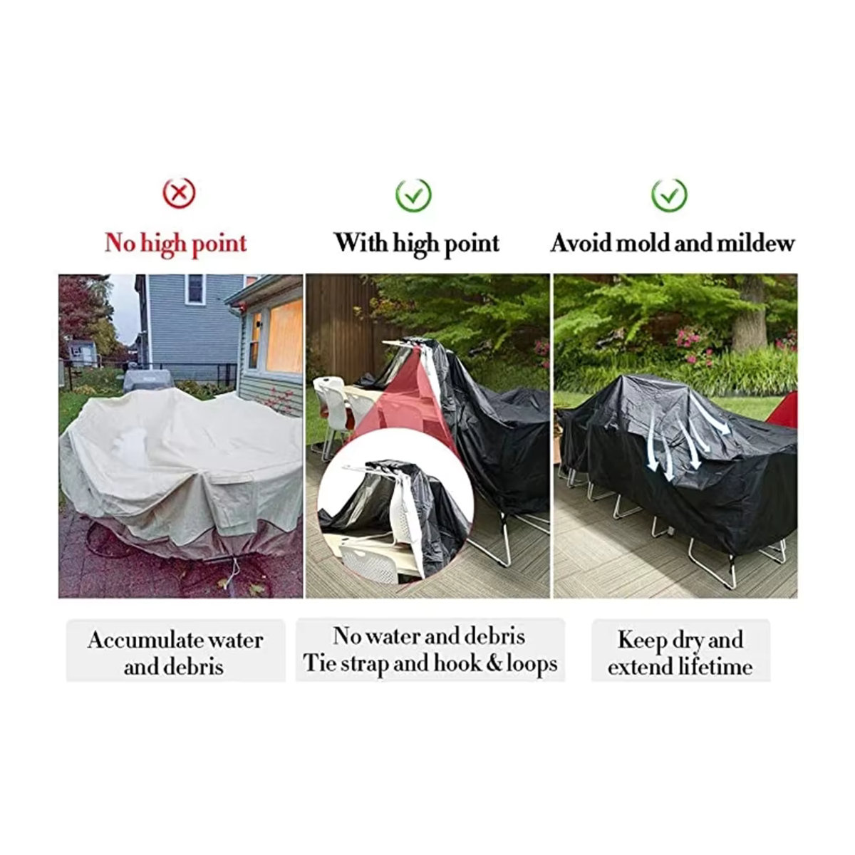 Wasserdichte Gartenmöbel Abdeckungen von MY·BAKERMAN für Sofa, Stuhl und Tisch in Schwarz, Silber oder Grau - Bild 2