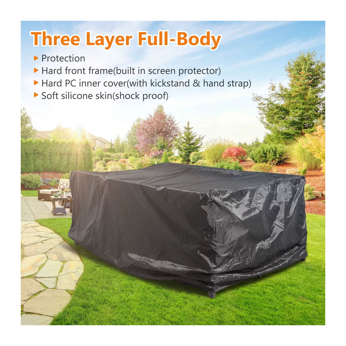 Wasserdichte Gartenmöbelabdeckung von MY·BAKERMAN für Terrassenmöbel in Silber und Anthrazit - Bild 5