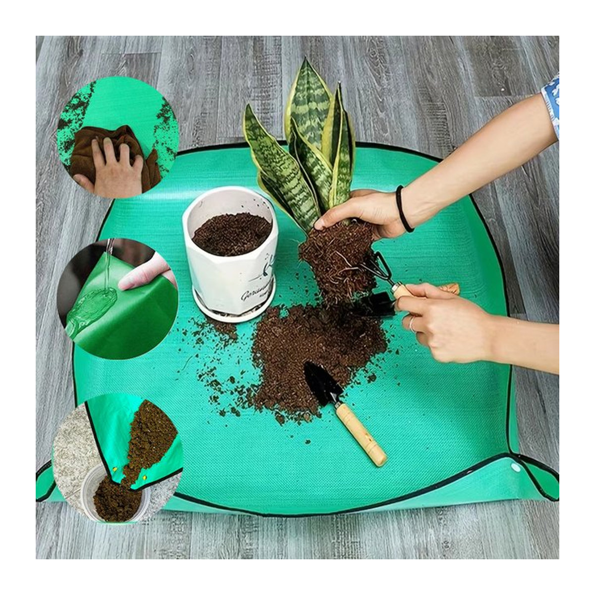 Wasserdichte Gartenpflanzmatte zum Umpflanzen von Blumen und Gartenpflanzen, faltbare Pflanzunterlage für den Kindergarten und Gartenbau - Bild 1