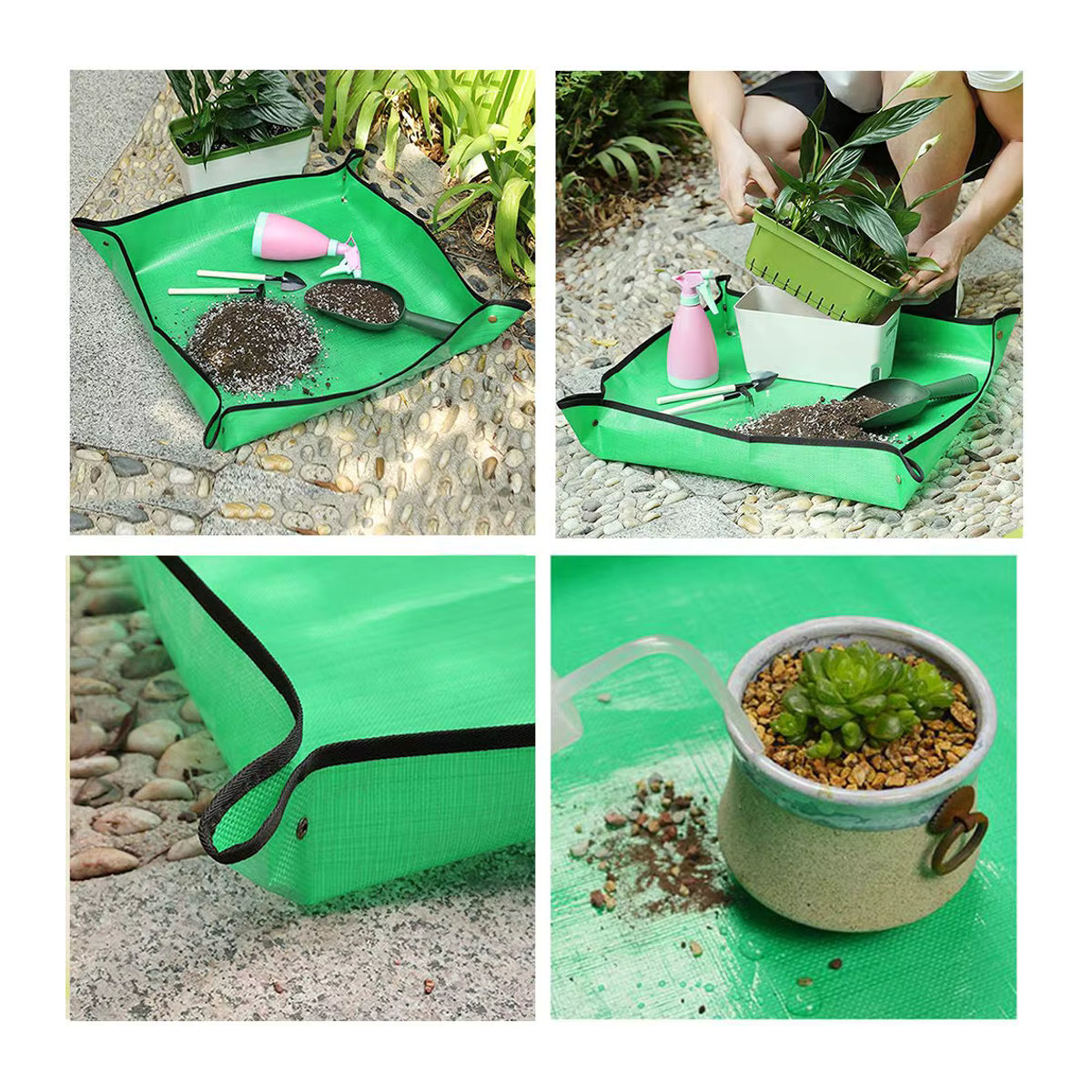 Wasserdichte Gartenpflanzmatte zum Umpflanzen von Blumen und Gartenpflanzen, faltbare Pflanzunterlage für den Kindergarten und Gartenbau - Bild 2