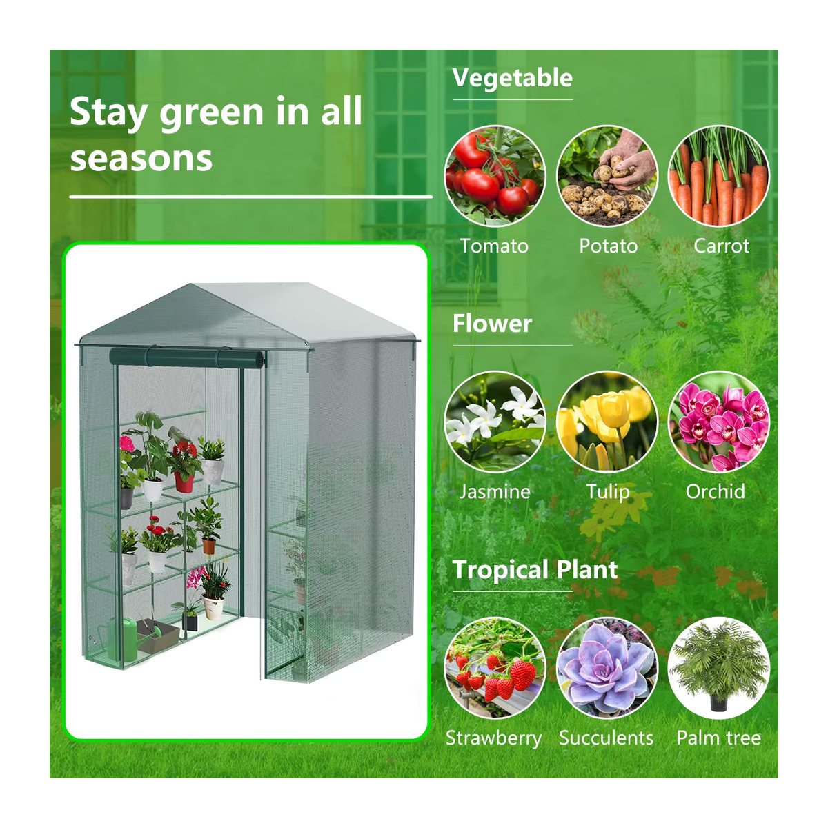 Wasserdichte Gewächshausabdeckung für Garten und Outdoor-Pflanzen zum Schutz deiner Blumen und Pflanzen im Winter - Bild 6