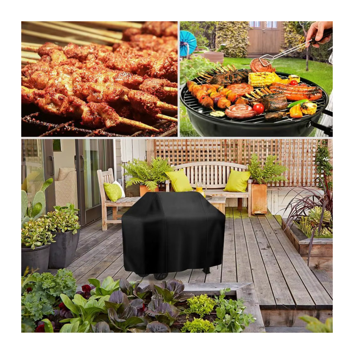 Wasserdichte Grillabdeckung aus Polyester für Gasgrills in Schwarz, Breite: 58,9 cm - Bild 6