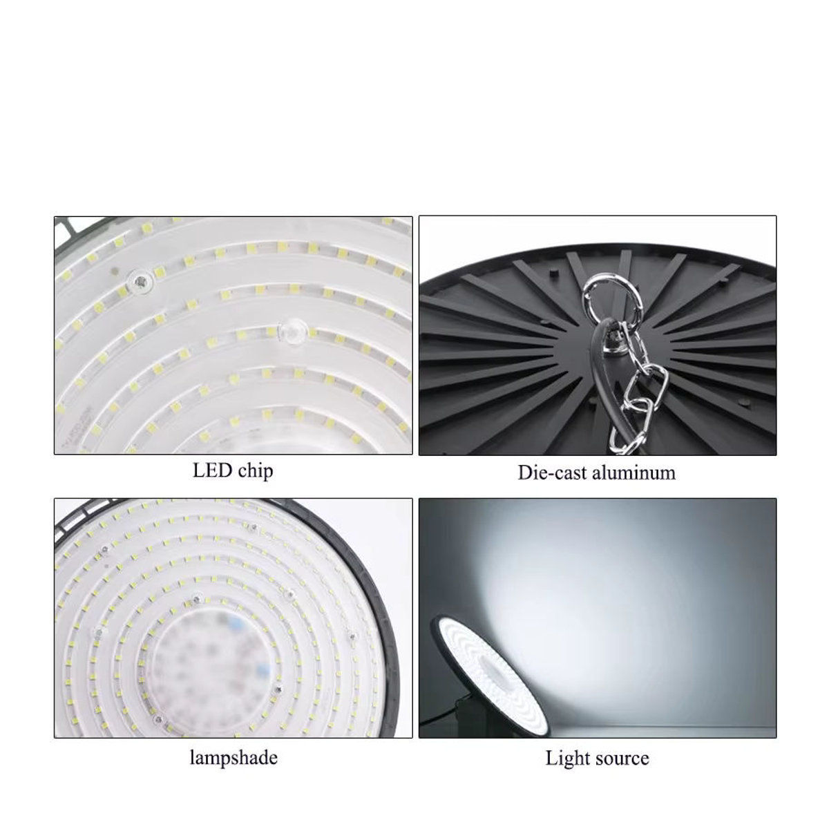 Wasserdichte LED-Industrielampe aus Aluminium für Lager und Garage, 200 W, 6000 K Weißlicht - Bild 2