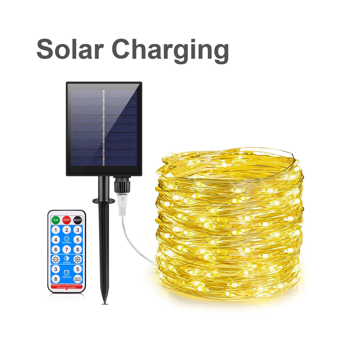 Wasserdichte LED Solar Lichterkette von MALITAI in Gelb für Garten Terrasse und Balkon - Bild 6