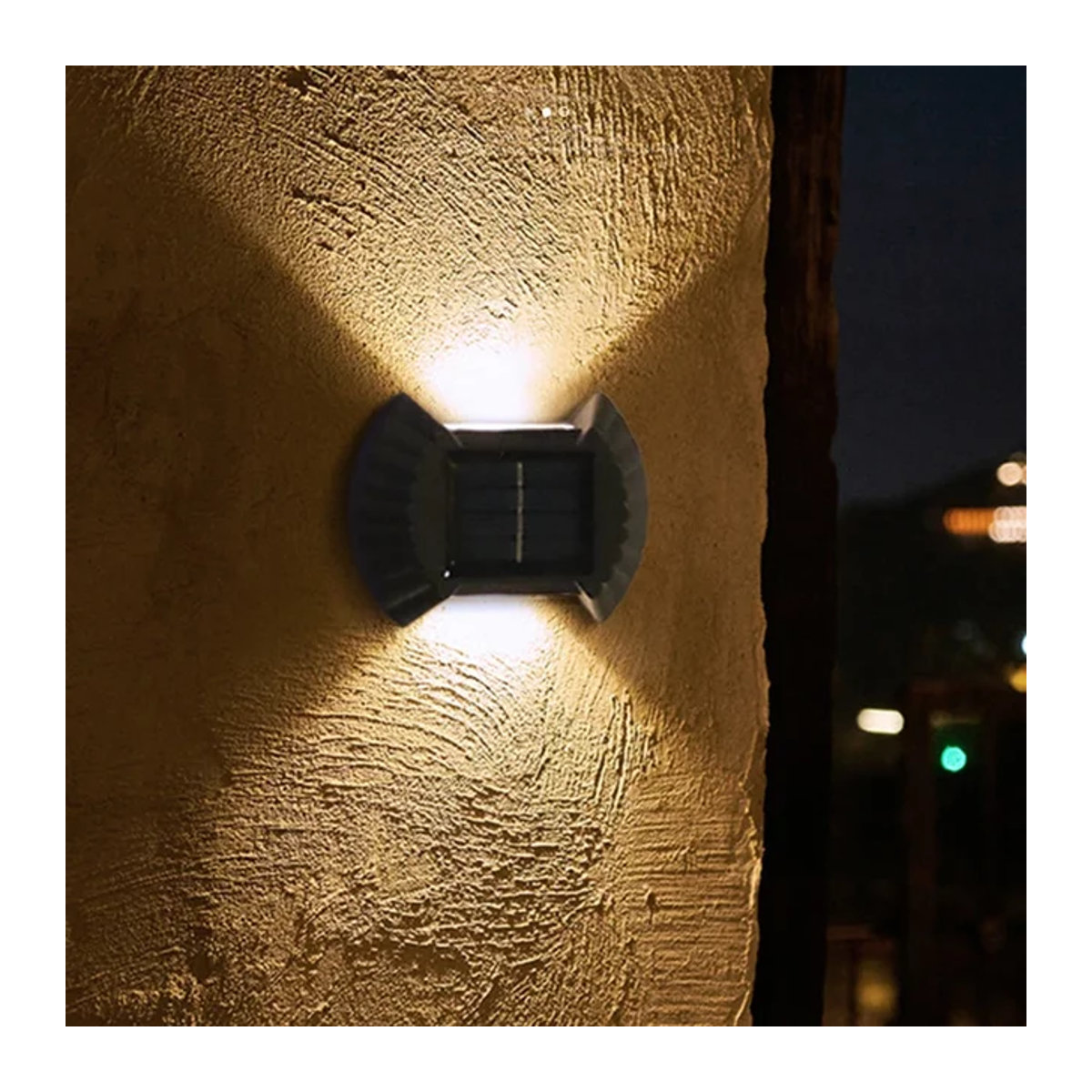 Wasserdichte LED Solar Wandleuchte in Schwarz für Garten und Außenbereich im minimalistischen Design - Bild 1