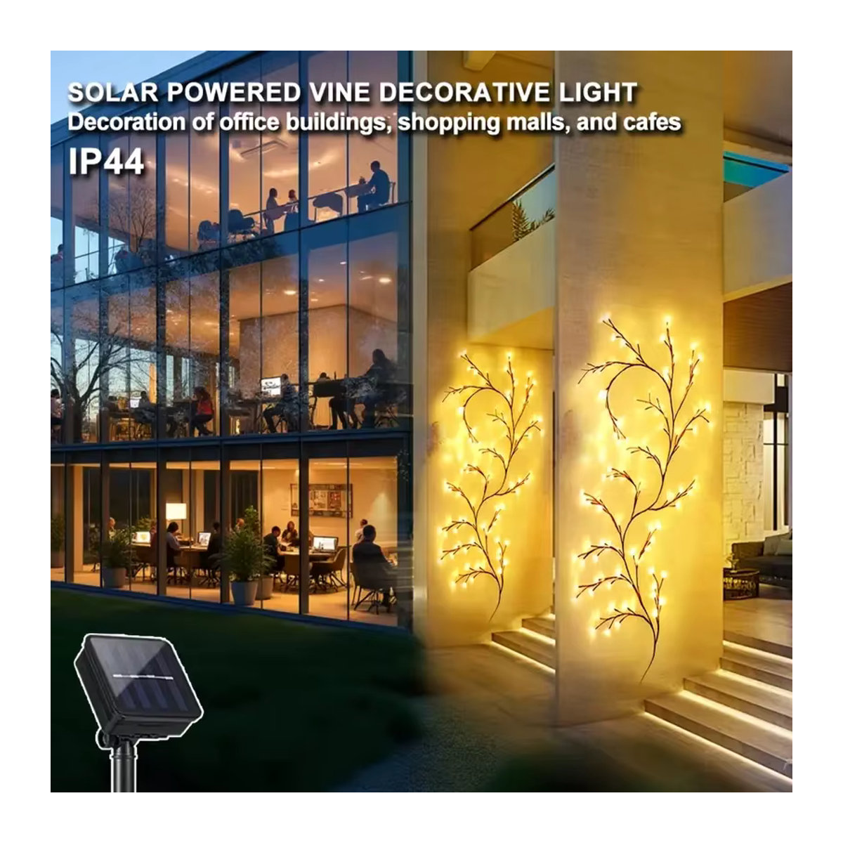 Wasserdichte LED Solar Weidenrebe Lichterkette in Gelb mit 8 Modi für Garten Balkon und Outdoor Dekoration - Bild 4