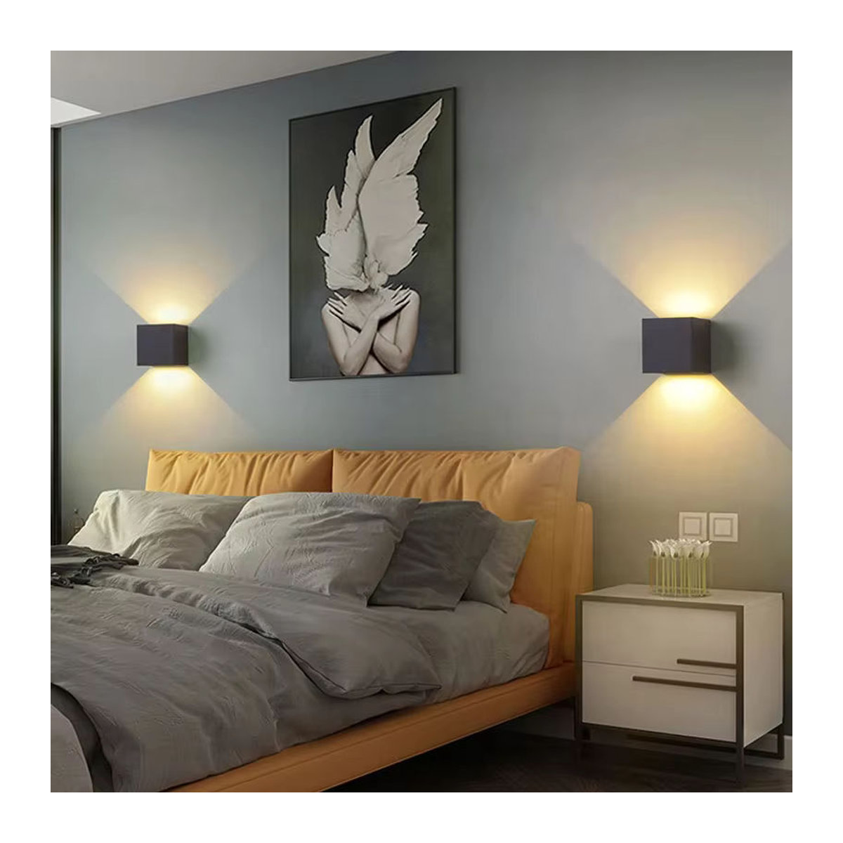 Wasserdichte LED-Wandleuchte aus Aluminium in Weiß, IP65, minimalistisches Design für Innen- und Außenbereich - Bild 3