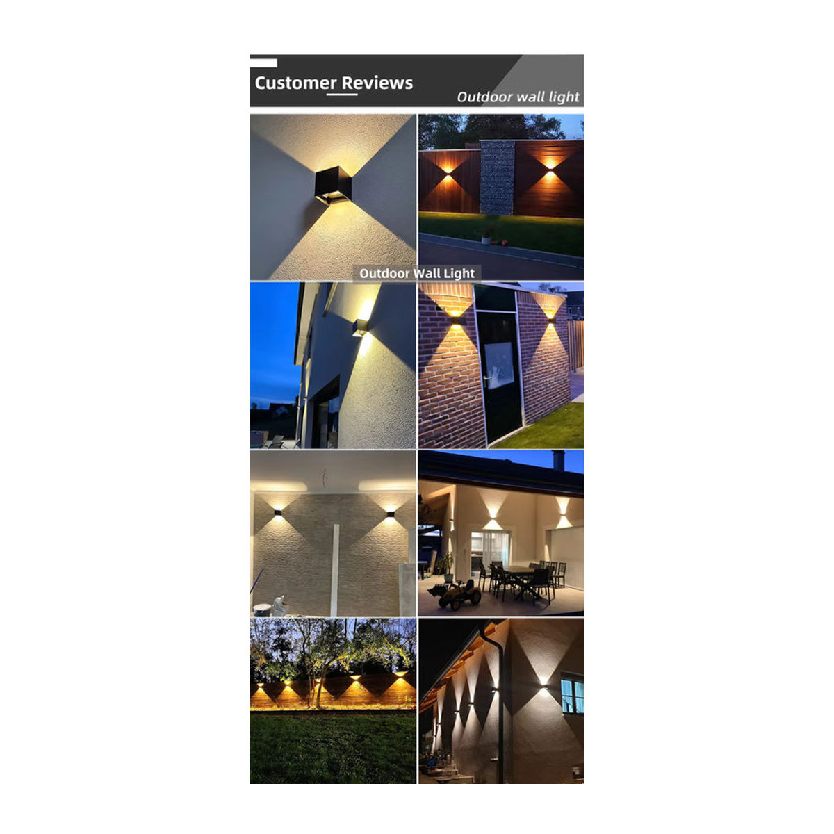 Wasserdichte LED-Wandleuchte aus Aluminium in Weiß, IP65, minimalistisches Design für Innen- und Außenbereich - Bild 4