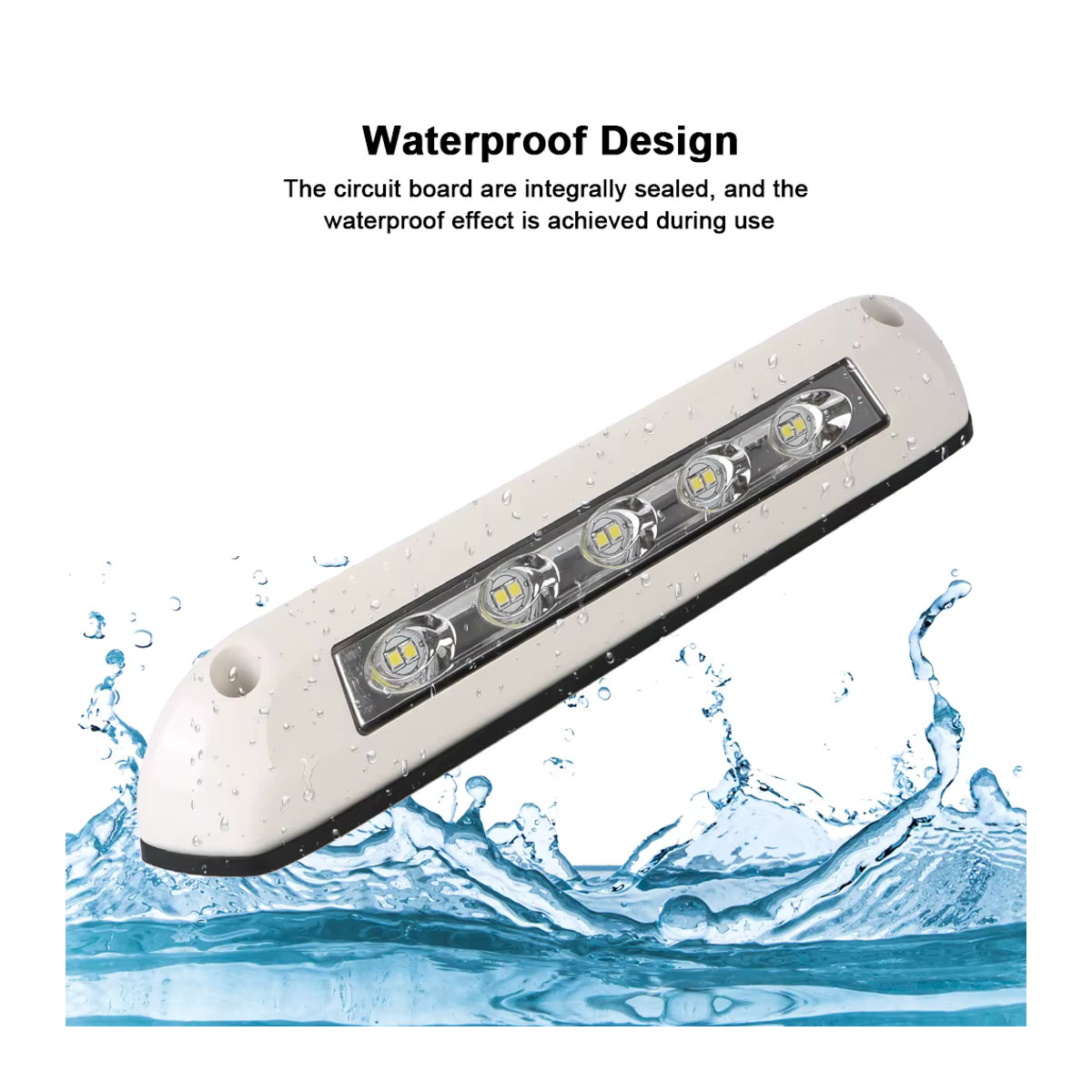 Wasserdichte LED-Wandleuchte in Weiß für Wohnwagen, Wohnmobil und Veranda - Bild 2