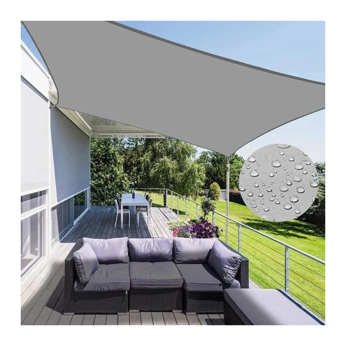 Wasserdichte Markise als Sonnenschutzsegel für Garten, Terrasse, Strand und Camping - Bild 1