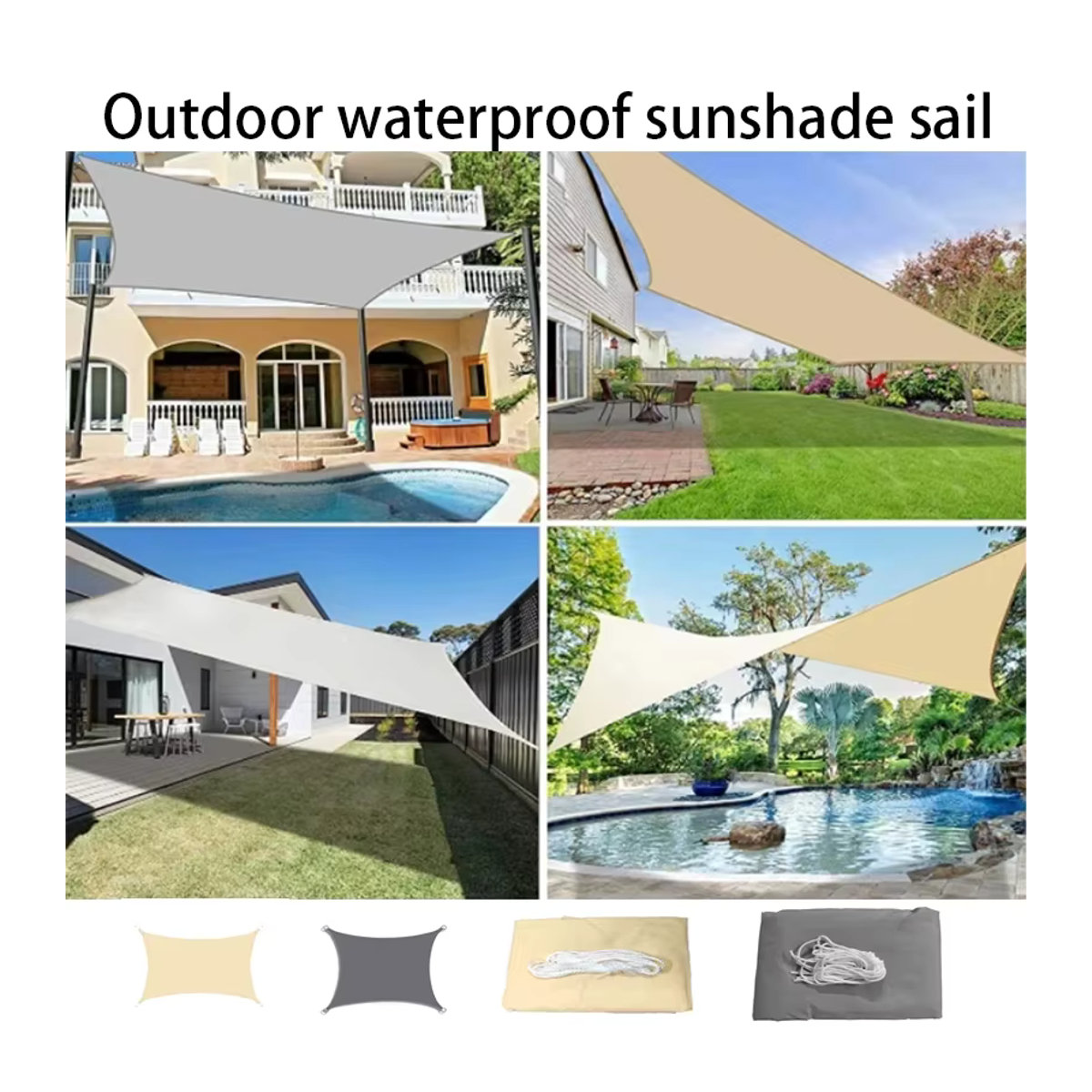 Wasserdichte Markise als Sonnenschutzsegel für Garten, Terrasse, Strand und Camping - Bild 6