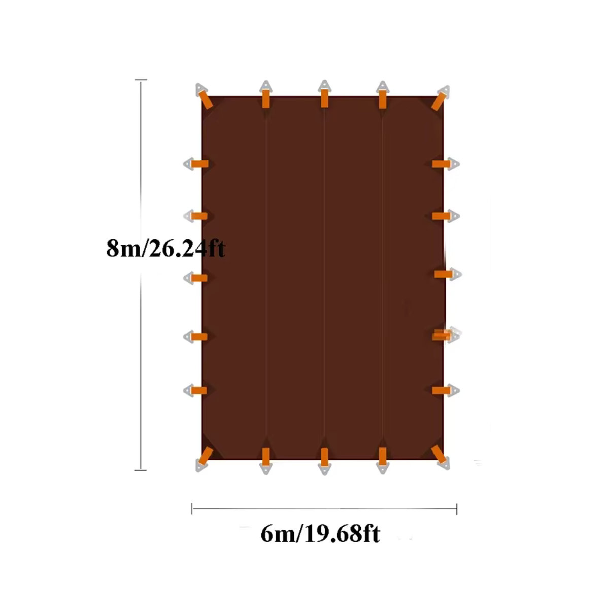 Wasserdichte Outdoor-Camping-Markise aus Oxford-Gewebe mit Silberbeschichtung als Sonnenschutzplane, 6 x 8 m - Bild 2