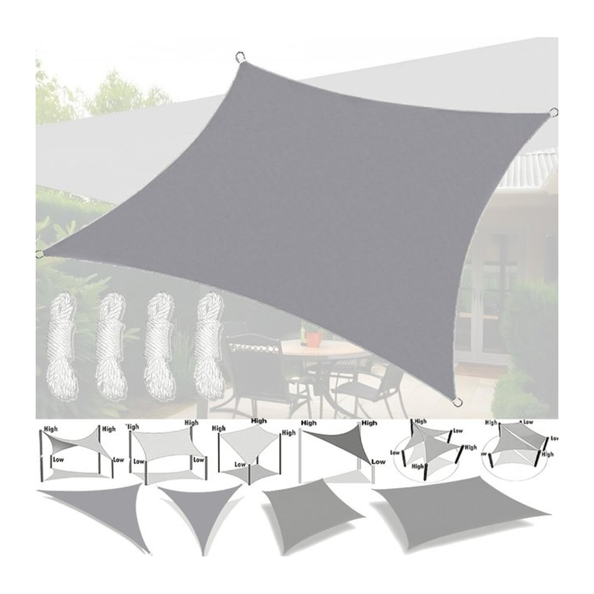 Wasserdichte Outdoor-Markise als Sonnenschutz und Gartenüberdachung für Terrasse oder Pool - Bild 1