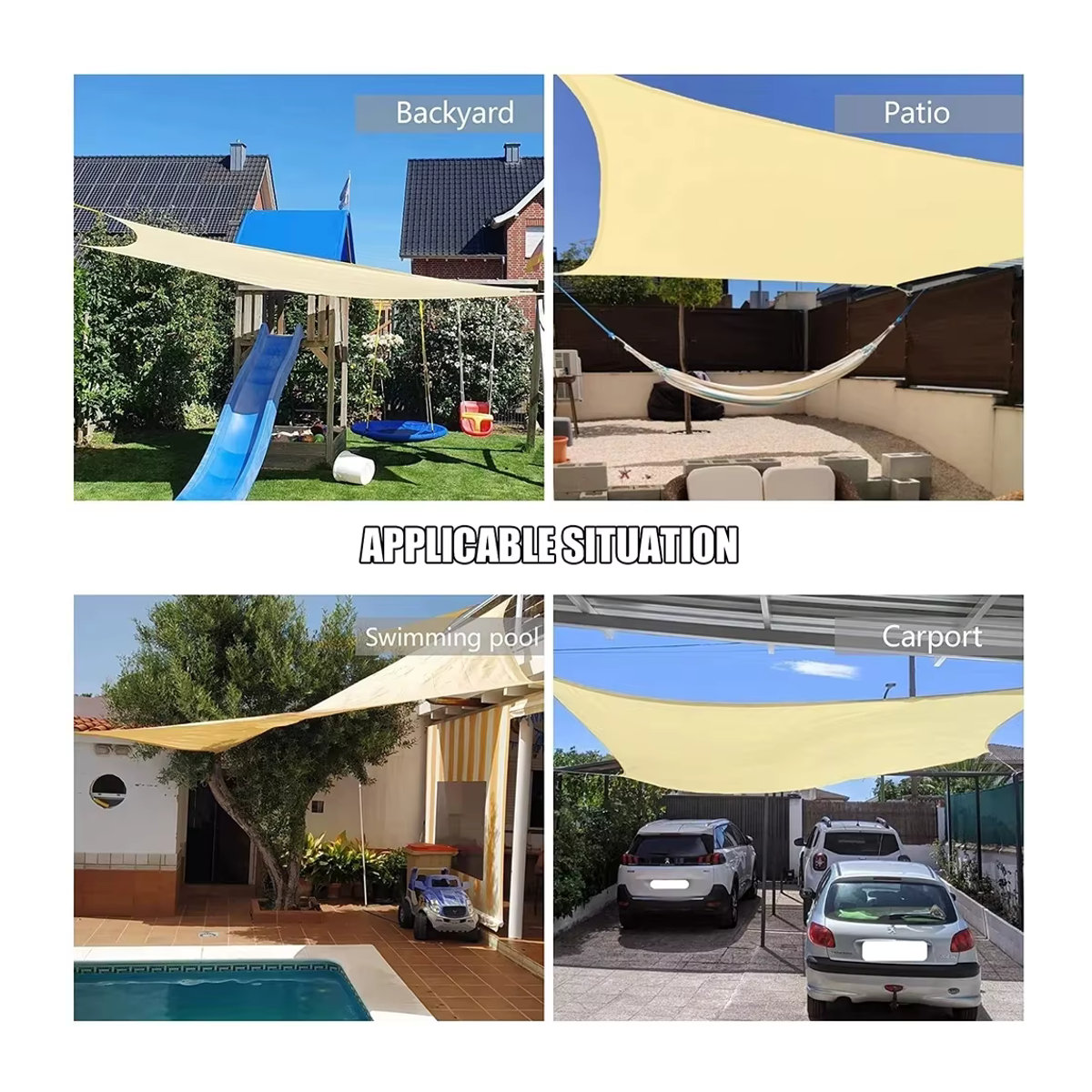 Wasserdichte Outdoor-Markise aus 300D Oxford-Gewebe mit Anti-UV-Sonnenschutz und Regenschutz für Garten und Terrasse - Bild 5