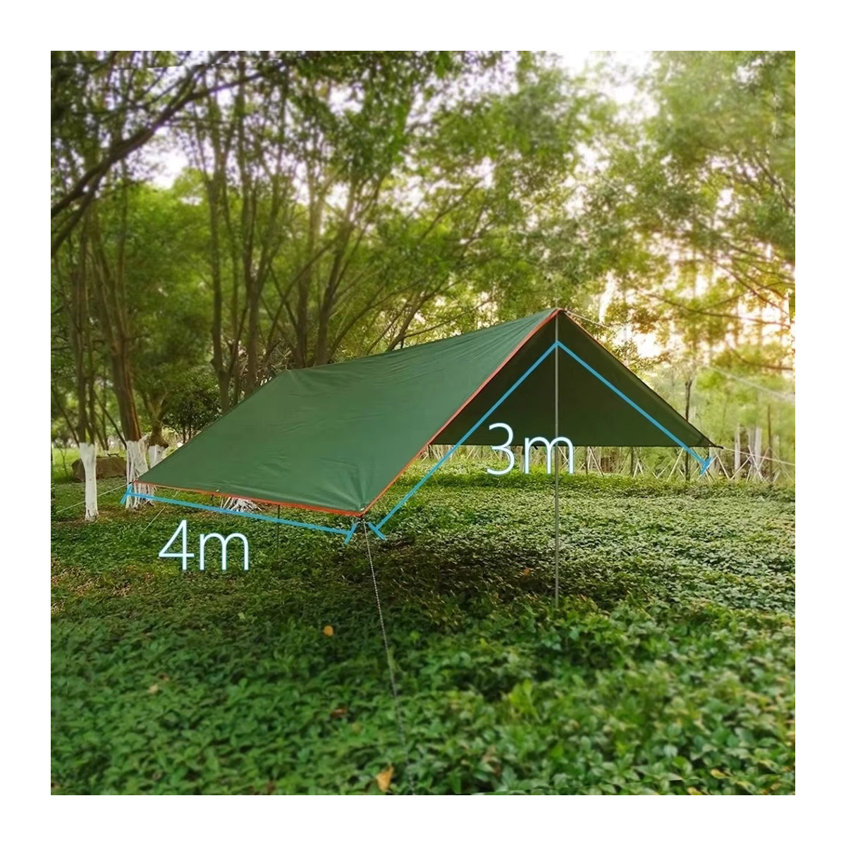 Wasserdichte Outdoor-Plane als Sonnenschutz für Garten, Camping und Strand in verschiedenen Größen - Bild 4