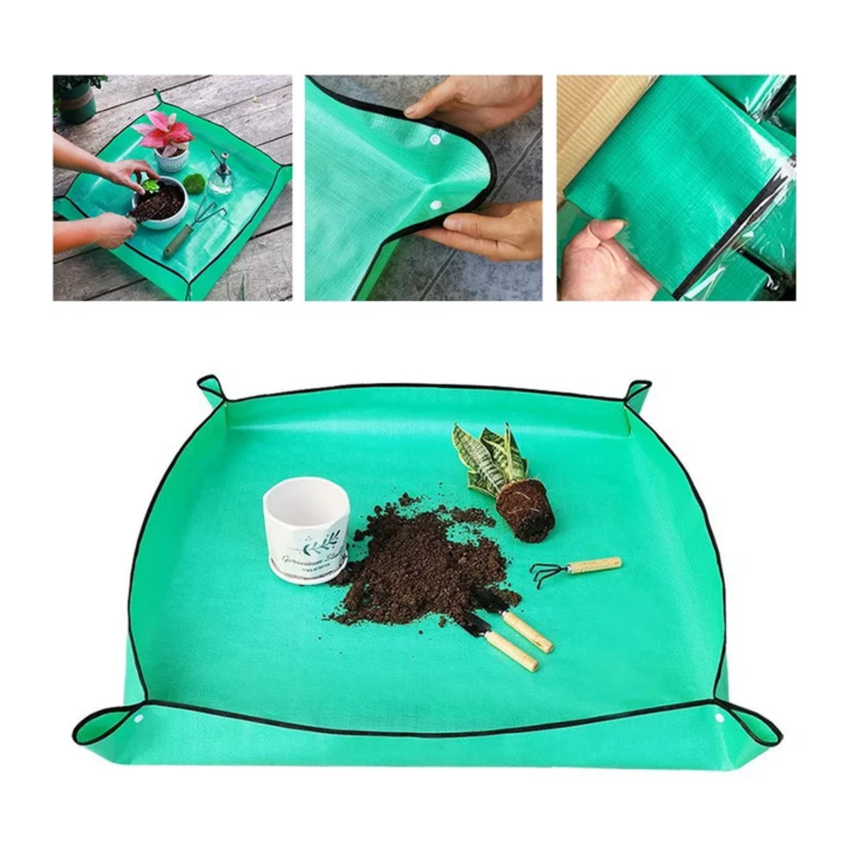 Wasserdichte Pflanzmatte zum Umpflanzen für die Gartenarbeit, faltbare Blumentopf-Matte, Durchmesser: 50 cm bis 100 cm - Bild 1