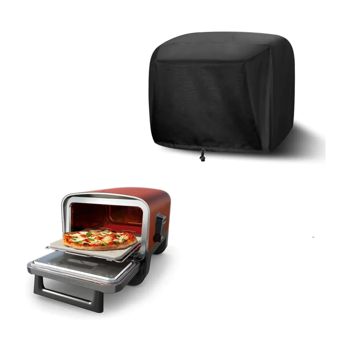 Wasserdichte Pizza-Ofenabdeckung aus Oxford-Stoff für die Serie OO100 und OO101 in Schwarz mit verstellbarem Kordelzug für Outdoor, Grill und Camping - Bild 4