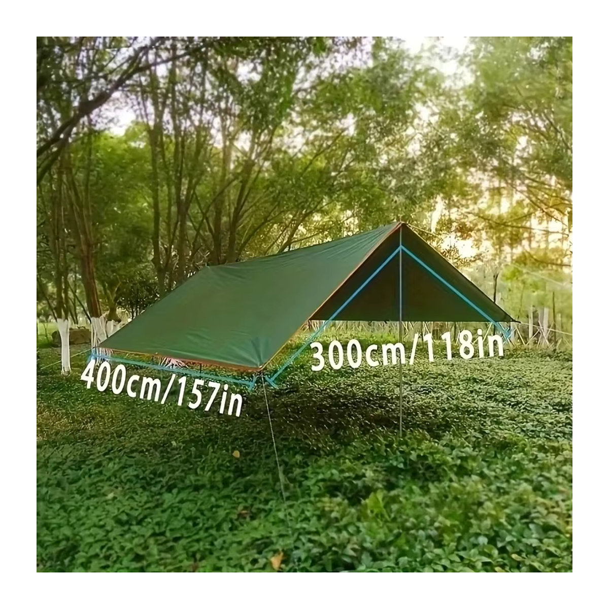 Wasserdichte Plane als Sonnenschutz für Garten, Camping und Strand in den Größen 3x3m, 4x3m und 5x3m - Bild 4