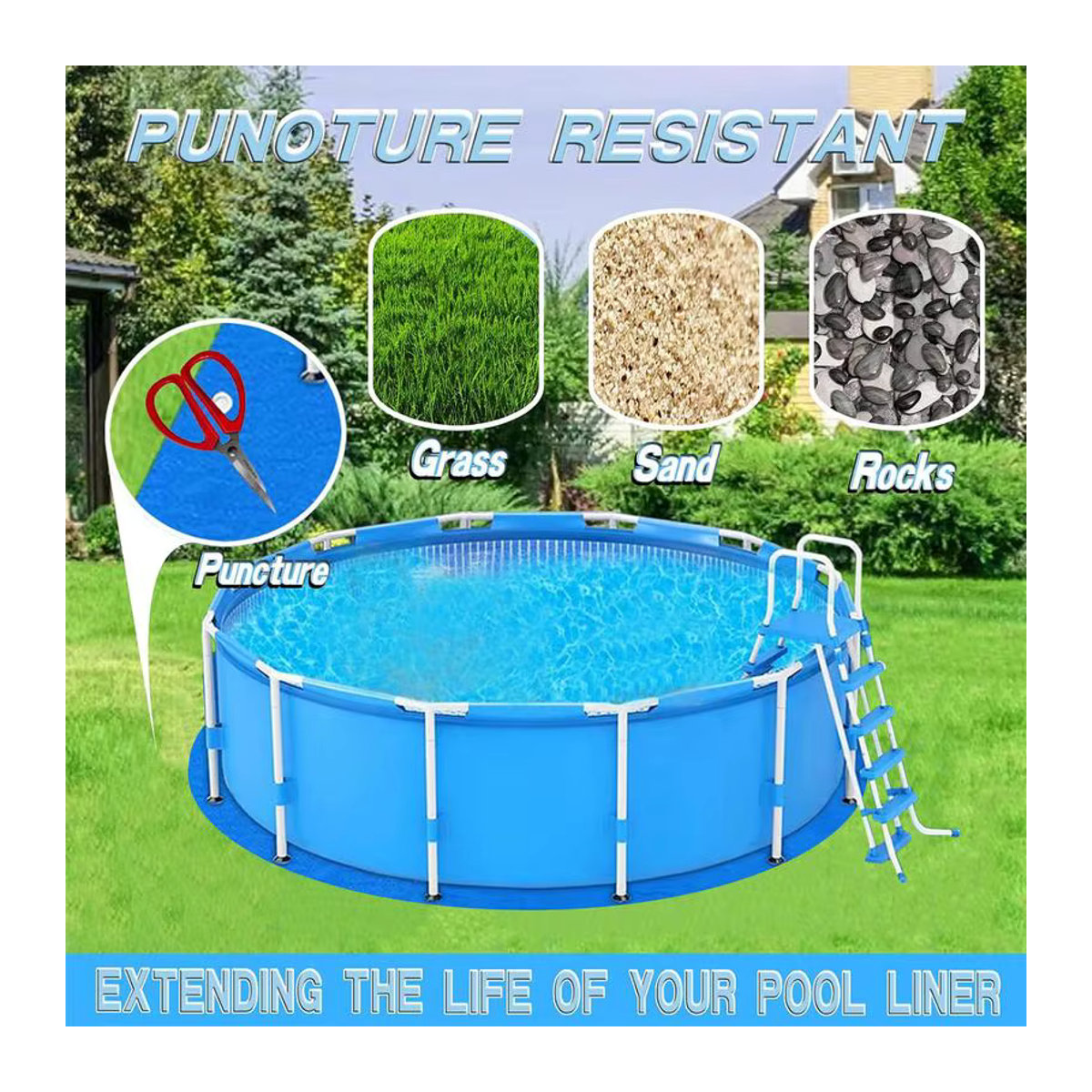 Wasserdichte Pool Liner Bodenmatte für den Outdoor-Einsatz als faltbare Schwimmbad Unterlage - Bild 2