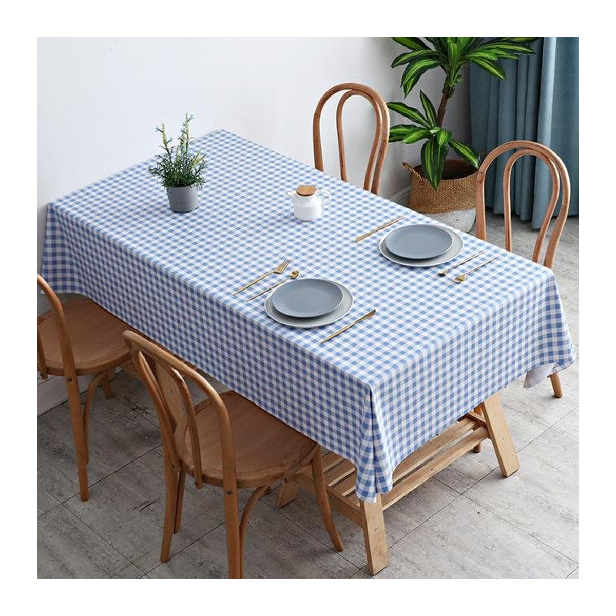 Wasserdichte rechteckige Kunststoff-Tischdecke aus PVC von A Family Of Home Textiles in B/H: 160 x 120 cm - Bild 1