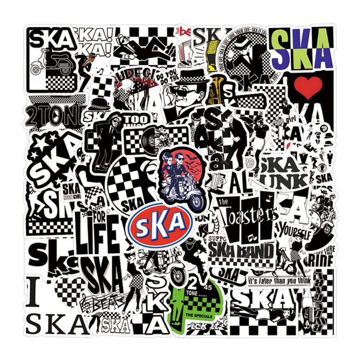 Wasserdichte Ska und Reggae Musik Aufkleber von Meilong in Mehrfarbig für Laptop, Gitarre und Gepäck - Bild 1
