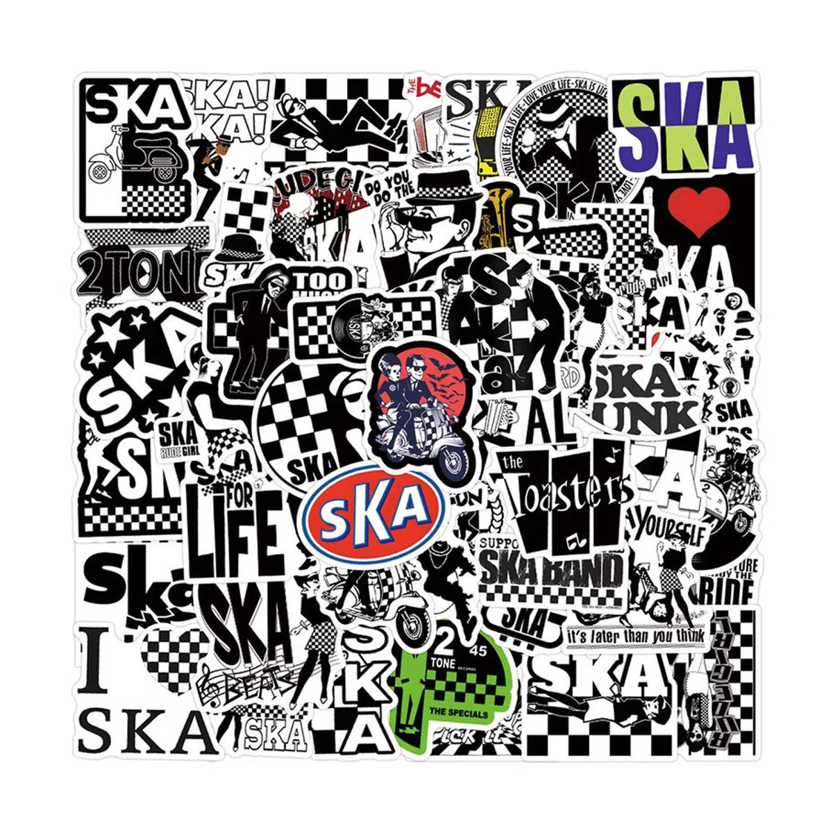 Wasserdichte Ska und Reggae Musik Aufkleber von Meilong in Mehrfarbig für Laptop, Gitarre und Gepäck - Bild 6
