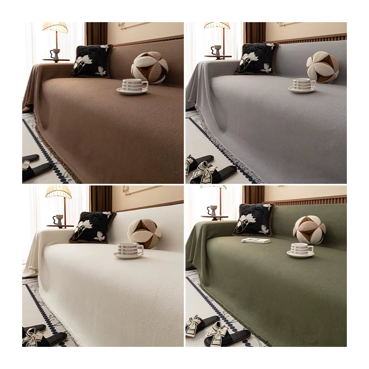 Wasserdichte Sofa Abdeckung von Hause in Grau zum Schutz vor Kratzern durch Katzen - Bild 6