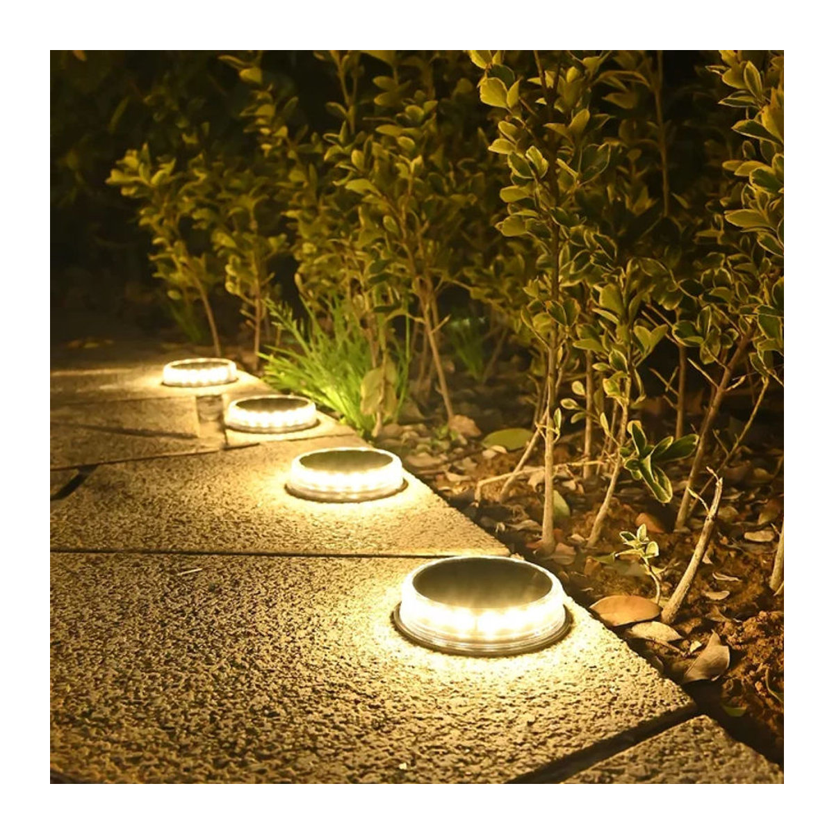 Wasserdichte Solar-Bodenleuchten mit 17 LEDs für die Garten- und Landschaftsbeleuchtung in Weiß - Bild 1