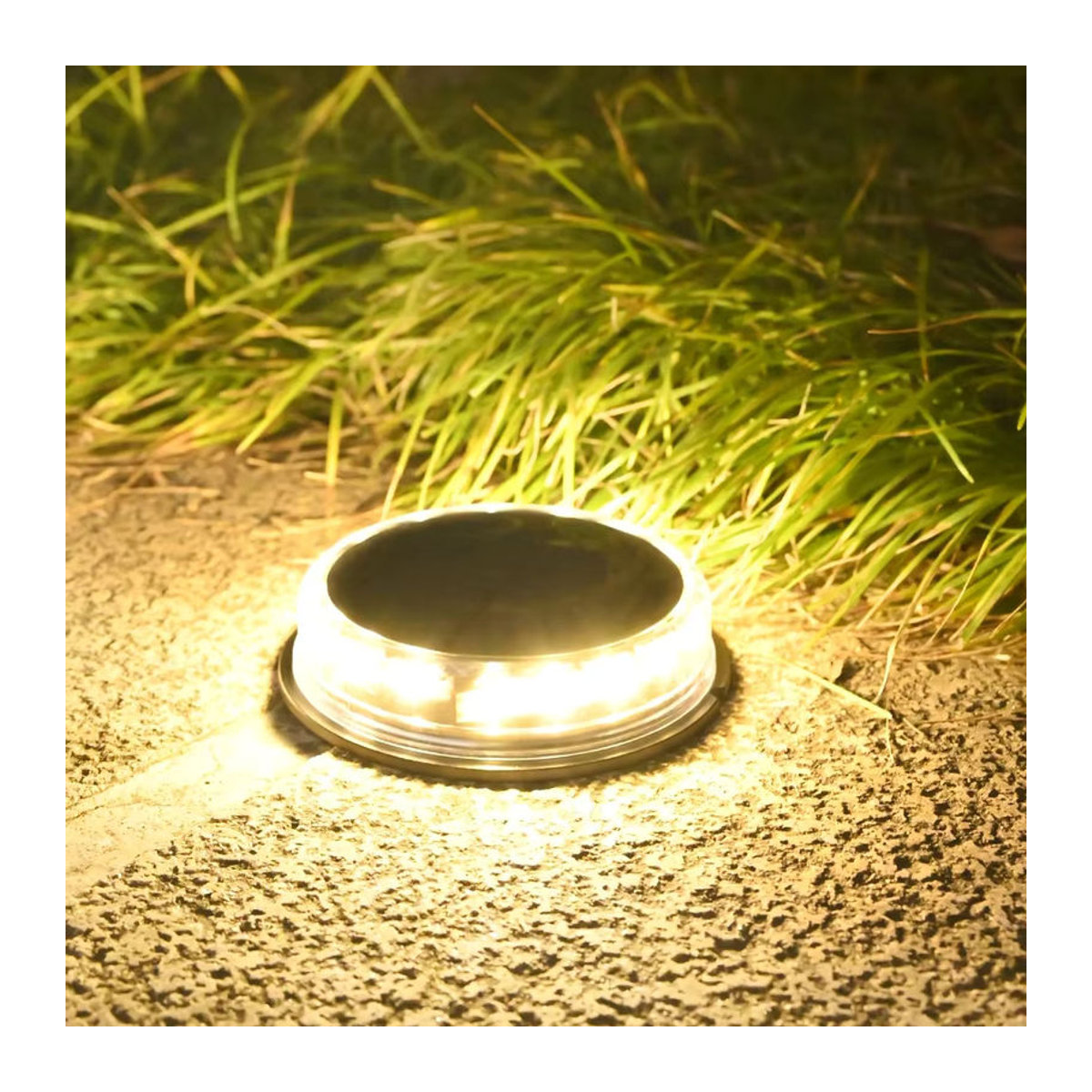Wasserdichte Solar-Bodenleuchten mit 17 LEDs für die Garten- und Landschaftsbeleuchtung in Weiß - Bild 2