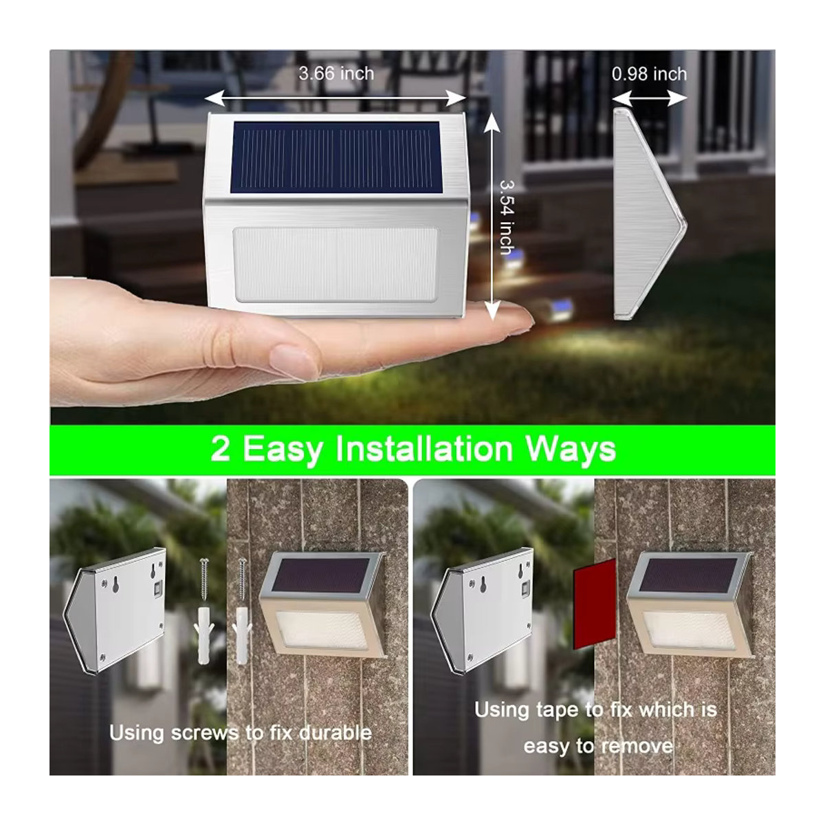 Wasserdichte Solar-Deckleuchten aus Edelstahl in Weiß für Garten und Schwimmbad im minimalistischen Design - Bild 6